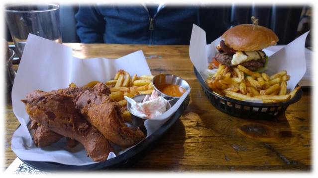 Nation of Shopkeepers fried chicken and chorizo halloumi burger